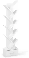 Promotion Laisvai pastatoma knygų lentyna su stalčiumi, 10 lentynų, balta, 38,1 x 21,6 x 149,9 cm