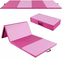 Promotion Sulankstomas gimnastikos kilimėlis, tamsiai rožinis, PU ir EPE, 240 x 120 x 5 cm
