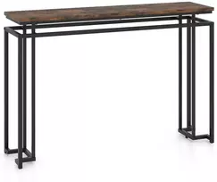 Promotion Siauras konsolinis stalas, rudas, metalo rėmas, 120 x 30 x 80,5 cm