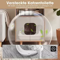 Promotion Kačių kraiko dėžės spintelė su lentyna ir 2 durimis, medžio imitacija, medžio atspalvio balta, 50,8 x 48,3 x 100,3 cm