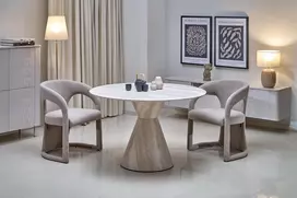 ABBOT round table, light travertine