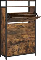 VASAGLE batų spintelė su 3 atverčiamais skyriais 15–24 poroms, 80 × 30 × 130 cm LBS802B01