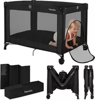 Lionelo kelioninė kūdikio lovytė Amelie 100,5 × 70,5 × 69 cm iki 15 kg LO-AMELIE Juodas CARBON