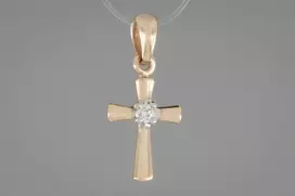 Auksinis kryželis su briliantu Brasco 53450
