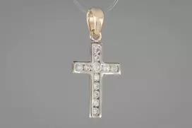 Auksinis kryželis su briliantais Brasco 53452