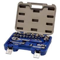 Galvučių, priedų ir terkšlės rinkinys 1/2" 23 vnt. 8-32mm IRIMO