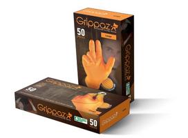 Vienkartinės nitrilinės pirštinės Grippaz 246OR, 50 vnt dėžėje, 0,15mm storis, oranžinės, 10/XL