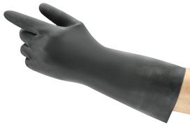 Neopreninės cheminės apsauginės pirštinės Ansell AlphaTec Neoprene 29-500, ilgis 300mm, juodos, dydis 9