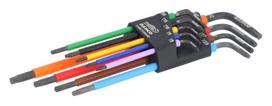 Torx L-raktų rinkinys Bahco 9vnt T8-T40, pažymėti spalvomis