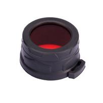 Nitecore NFR40 raudonas filtras – dvipusis mineralinis stiklas, guminis laikiklis, suderinamas su 40 mm žibintuvėlių galvutėmis, įskaitant MH25Pro, MH27, EA41 ir SR7
