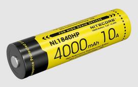 Nitecore NL1840HP įkraunamas 18650 Li-ion akumuliatorius – 4000 mAh, 3,6 V, 10 A iškrova, atsparus vandeniui (IPX6), su apsaugine grandine