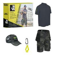 Darbo rinkinys Nine Worths CAMO EDITION 6022 (šortai, marškinėliai, kepurė ir pirštinių segtukas), dydis XL
