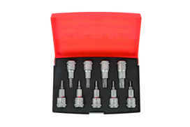 Galvučių su antgaliais komplektas, S9 Torx T20-T60 9 vnt. 1/2´´