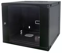 Intellinet 19 colių tinklo spinta - montuojama ant sienos (dviguba sekcija, atverčiama), 9U, 450 mm gylio, juoda, plokščia pakuotė, maks. 30 kg