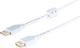 USB 2.0 ilginimo laidas ShiverPeaks 1,8 m – A kištukas į A lizdą, feritas, paauksuoti kontaktai