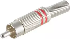 Cinch (RCA) jungtis ShiverPeaks 6 mm metalinė, modelis 52000-R, raudona