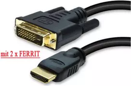 HDMI į DVI laidas ShiverPeaks 77483-RE 3,0 m auksuotas su ferito žiedais