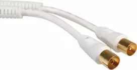 Secomp antenos kabelis >100 dB, kištukas/lizdas su feritu, baltas, 10 m (11.09.4575)