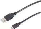 USB laidas S/CONN 77185-HQ 5m USB 2.0 A – Micro-USB B juodas