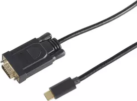 Vaizdo kabelio adapteris S/CONN 10-59045 3 m USB Type-C VGA (D-Sub) juodas