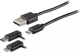 USB laidas S/CONN 14-15025 USB 2.0 1 m Juodas