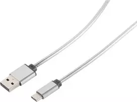 USB laidas S/CONN 14-12001 USB 2.0 1 m sidabrinis USB A USB C