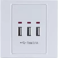 Kištukinis lizdas su USB ShiverPeaks BS60065 Baltas