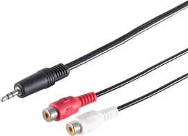Garso kabelis ShiverPeaks 30771-1.5 — 3,5 mm stereo į 2 RCA (1,5 m)