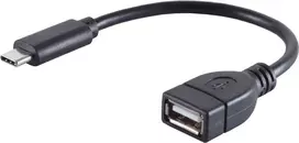 USB kabelis S/CONN 13-20015 USB 2.0 0,12 m USB C USB A juodas