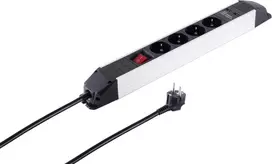 Maitinimo juosta ShiverPeaks S/CONN 4 angų su USB prievadais, kompaktiškas kištukinis ilgintuvas su 4 lizdais ir integruotu USB įkrovimu