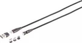 USB-C magnetinis kabelis ShiverPeaks 14-19020 6-in-1 PD 60W, atsegamas magnetinis jungtis, 6 adapteriai