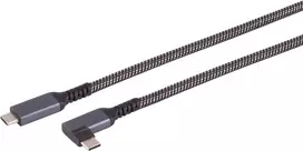 USB-C į USB-C laidas ShiverPeaks 14-75017 — USB 3.2 Gen 2 (10Gbit/s), 1 m, juoda/balta