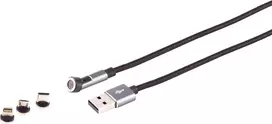 Magnetinis USB-A 3 viename laidas ShiverPeaks 14-19011 — 540° pasukama galvutė, 7 kontaktų, 2,0 m