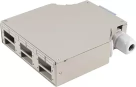 Skaidulinės optikos skirstomoji dėžutė ShiverPeaks 07-65010 metalinė, 6 prievadai, DIN bėgelis, pilka