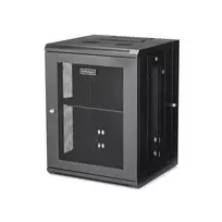 StarTech.com 4 stulpų 15U sieninis tinklo spintas su 1U lentyna, 19 colių šarnyrinis sieninis serverio stovas duomenų / AV / elektronikos / kompiuterių įrangai, lankstus ventiliuojamas stovo gaubtas