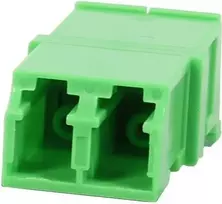 Synergy 21 S215678 LC/APC Fiber Optic Adapter Coupler Duplex Singlemode 9/125µm Ceramic PVC Flangeless Green with Laser Protection Shutter