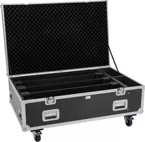 ROADINGER Flightcase PRO 4x LED BAR-8 SWING su ratukais, juodas, maks. 50 kg
