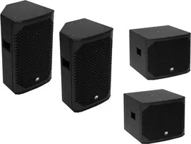 OMNITRONIC PA rinkinys AZX Passive M - 2x 10 colių pasyvios PA kolonėlės, 150W RMS/300W Peak, 8 Ohm, fanera, juodos 20000528
