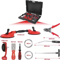 KS TOOLS MASTER priekinio stiklo montavimo ir išmontavimo įrankių rinkinys, 13 dalių (140.1065)