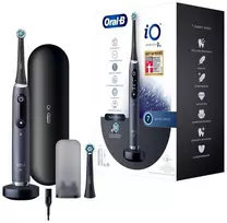 Braun Oral-B iO 9N elektrinis dantų šepetėlis su 2 šepetėlio galvutėmis ir kelioniniu dėklu, Black Onyx 4210201408680