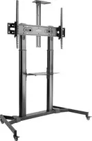 SPEAKA PROFESSIONAL SP-TVC-600 TV vežimėlis 60 inch-100 inch ekranams, reguliuojamo aukščio, 100 kg apkrova, fiksuojami ratukai, juodas SP-10446752