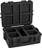 ROADINGER plastikinis krepšys 4x AKKU UP-4 QCL Spot QuickDMX MK2, juodas, 55x42,5x21 cm