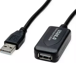 SECOMP STANDARD USB 2.0 aktyvus prailginimo kabelis su kartotuvu, juodas, 15 m (S3116)