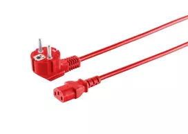 MicroConnect maitinimo laidas Schuko kampu į IEC C13, 3m, raudonas MC-SCHUANGC13300R