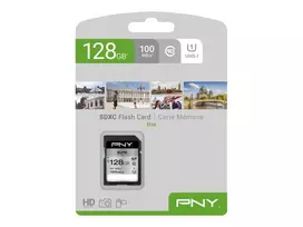 PNY Elite 128GB SDXC UHS-I U1 Class 10 atminties kortelė - iki 100MB/s skaitymo
