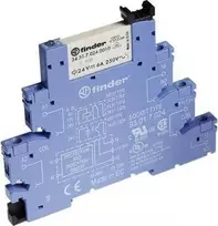 Finder 38 serijos sąsajos relės modulis, 1 CO 6A, 12V DC ritė, 6,2mm, Push-in 38.51.7.012.5050