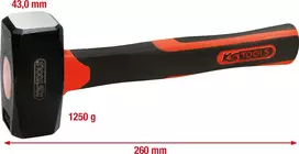 KS TOOLS skaldymo plaktukas su stiklo pluošto kotu, 1250 g (142.5126)