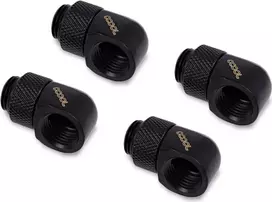 Alphacool HF G1/4 – 13mm (1/2 colio) žarnų jungtis, žalvaris, juoda, 4 vnt. (17615)