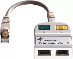 TELEGÄRTNER T-Adapter Cat5e į 100Base-T/ISDN RJ45 skirstytuvas (J00029A0013)