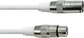 EUROLITE DMX kabelis XLR 3-pin 3m baltas – ekranuotas valdymo kabelis scenos apšvietimui